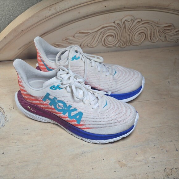 Hoka One One Men’s Mach 5 Running Shoes white flame Size 9D Walking Comfort - Picture 3 of 10